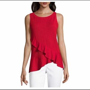 EUC Liz Claiborne Red Sleeveless Top